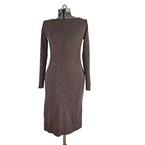 chocolate brown heavy stretch wool knit Italian Tombolini dress. Size US 6.
